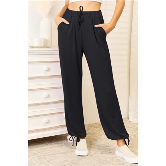 Basic Bae Full Size Soft Rayon Drawstring Waist Pants with Pockets - nwt - Picture 11 of 12